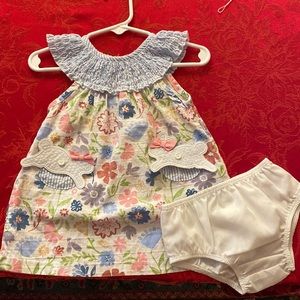 Easter Mudpie bunny dress/diaper cover 6-9m